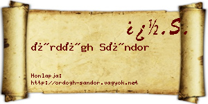 Ördögh Sándor névjegykártya