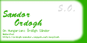 sandor ordogh business card